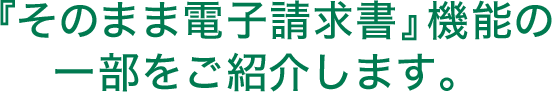 『そのまま電子請求書』機能の一部を紹介